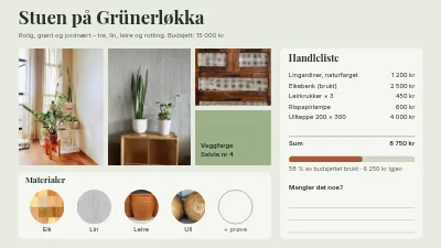 Moodboard for stuen