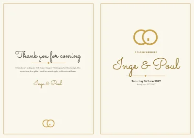 Cover of Programme and original songs for a golden wedding – 8 pages