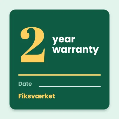 Two-year warranty with a big number