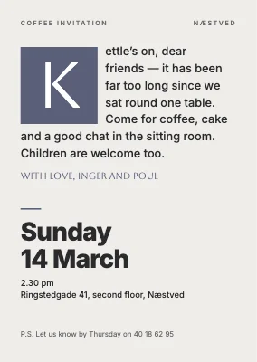 Coffee invitation as a letter — Næstved