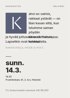 Kahvikutsu kirjeenä — Næstved