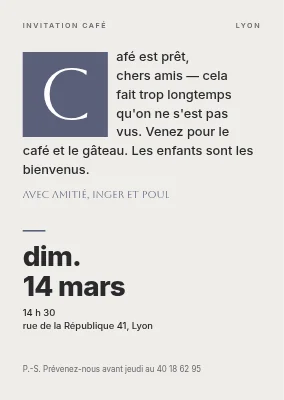 Invitation café sous forme de lettre — Næstved