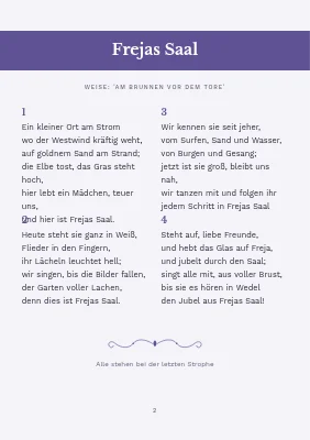 Seite 2 von Konfirmation Liedheft — fliederfarbenes und violettes Band