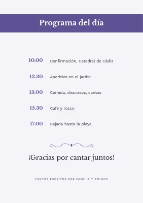 Página 3 de Cuadernillo de canciones de confirmación — banda lila y violeta