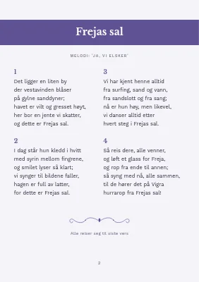 Side 2 av Konfirmasjonssanghefte — lilla og fiolett bånd