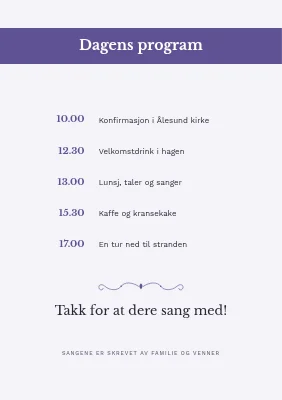 Side 3 av Konfirmasjonssanghefte — lilla og fiolett bånd