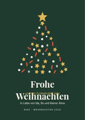 Weihnachtskarte — Konfetti-Weihnachtsbaum