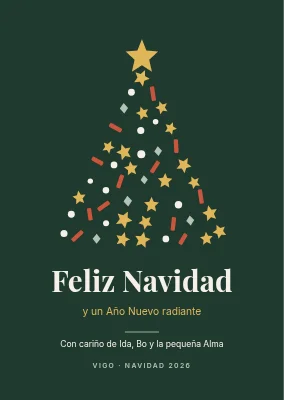 Tarjeta de Navidad — árbol de Navidad de confeti