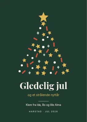Julekort — konfettijuletre