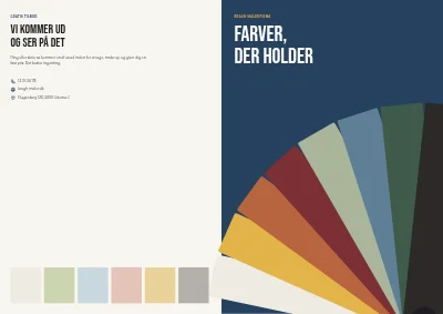 Omslag af Brochure og farvekort for malerfirma – 8 sider