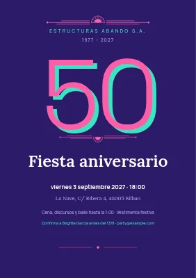 50.º aniversario de empresa — gala violeta
