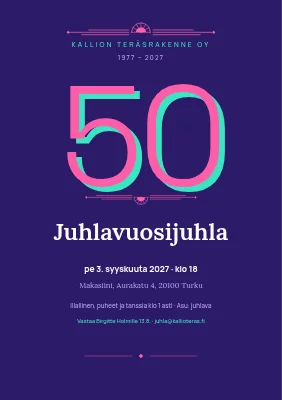 Yrityksen 50-vuotisjuhla — violetti gaala