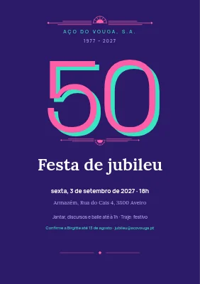 50.º aniversário da empresa — gala violeta