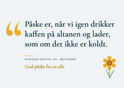 Påskekort med citat — mormors ord