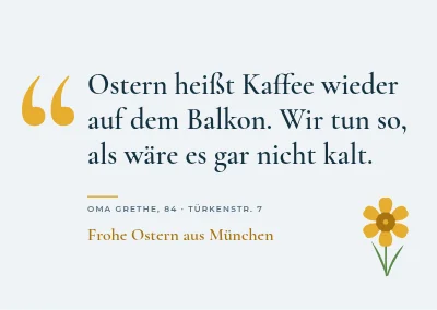 Osterkarte mit Zitat — Omas Worte