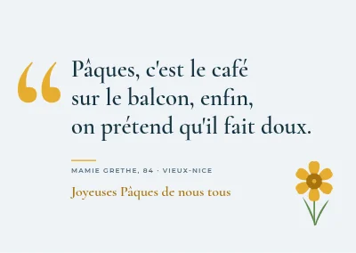 Carte de Pâques avec citation — les mots de mamie