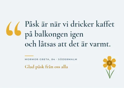 Påskkort — mormor Greta på Södermalm