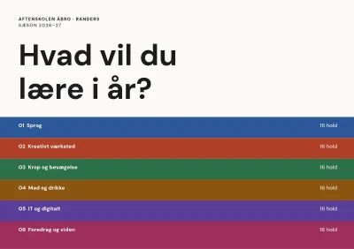 Kursuskatalog for aftenskole – 96 sider