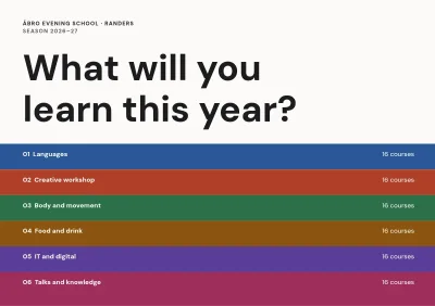 Course catalogue for an evening school – 96 pages
