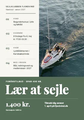 Sejlklub — begynderkursus med rabat