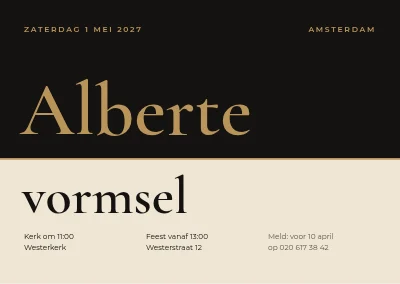 Vormsel — zwart-gouden splitkaart