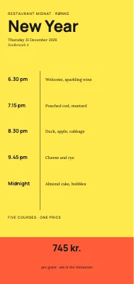 Midnat — New Year menu, Rønne