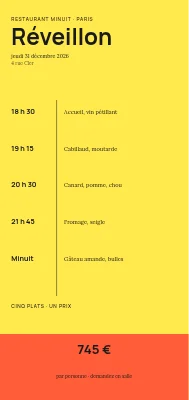 Midnat — menu du Nouvel An, Rønne