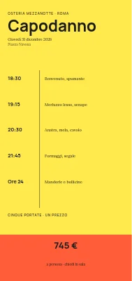 Midnat — menu di Capodanno, Rønne