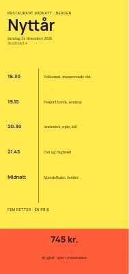 Midnat — nyttårsmeny, Rønne