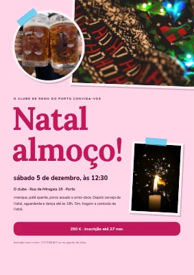Almoço de Natal — colagem com fita-cola