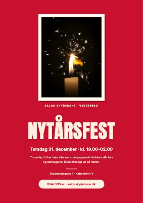 Nytårsfest — stjernekaster på rødt