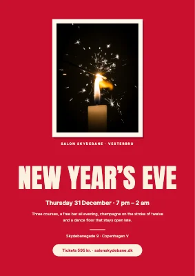 New Year’s Eve party — sparkler on red