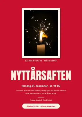 Nyttårsfest — stjerneskudd på rødt