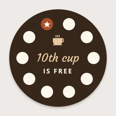 Stamp label, 10th cup free