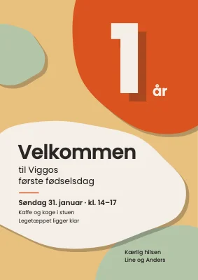 1-års fødselsdag — velkomstskilt i papirklip