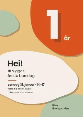 Første bursdag — velkomstskilt i utklipt papir