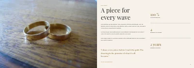 Pages 4–5 of Collection catalogue for a jewellery designer – 16 pages