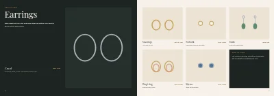 Pages 10–11 of Collection catalogue for a jewellery designer – 16 pages