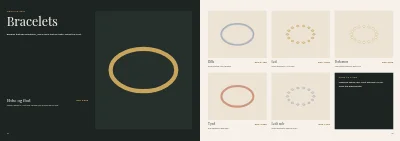 Pages 12–13 of Collection catalogue for a jewellery designer – 16 pages