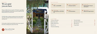 Pages 2–3 of Welcome folder for a holiday home owner – 20 pages