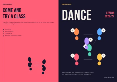 Cover of Season programme for a dance school – 16 pages