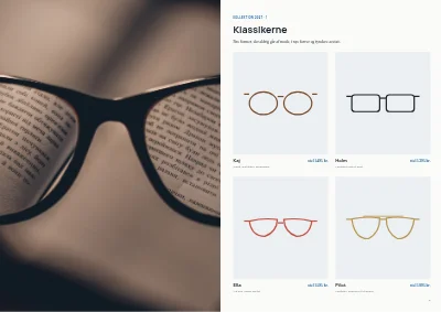 Side 4–5 af Brillekatalog for optiker – 12 sider