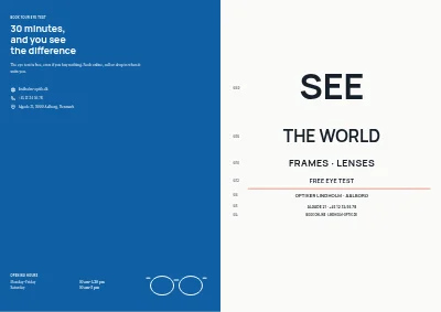Cover of Eyewear catalogue for an optician – 12 pages