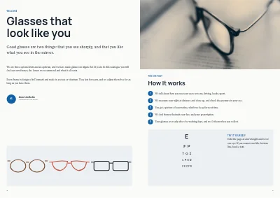 Pages 2–3 of Eyewear catalogue for an optician – 12 pages