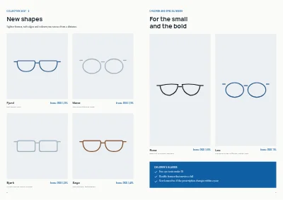 Pages 6–7 of Eyewear catalogue for an optician – 12 pages