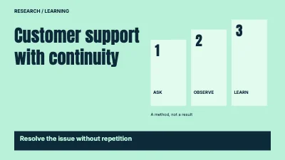 Customer support with continuity