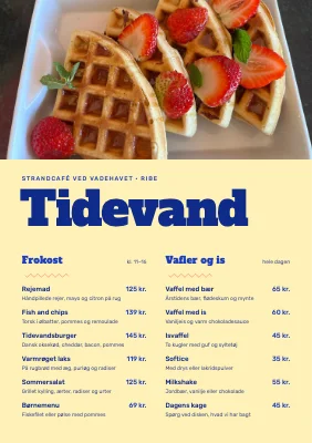 Strandcafé ved Vadehavet — menukort