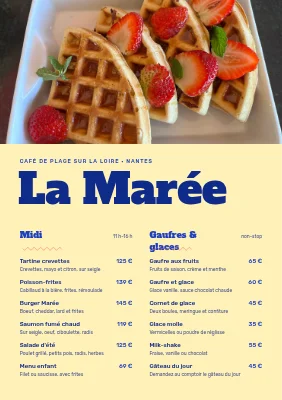 Page 1 de Café de plage de la mer des Wadden — menu