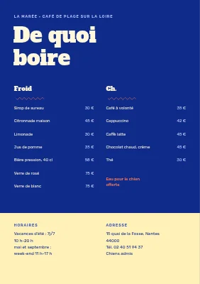 Page 2 de Café de plage de la mer des Wadden — menu