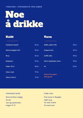 Side 2 av Strandkafé ved Vadehavet — meny